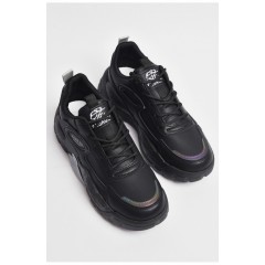 Кросівки чоловічі чорного кольору на шнурівці 177363L