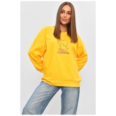 Світшот жіночий напівбатальний жовтого кольору 177395L