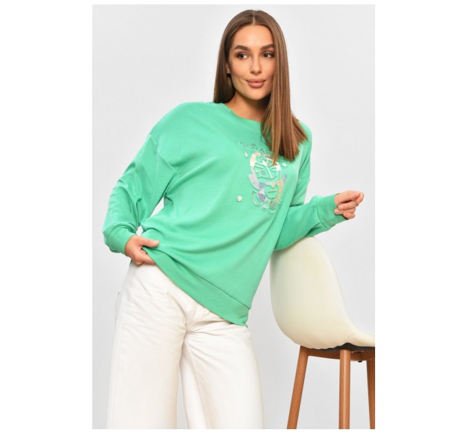 Світшот жіночий напівбатальний зеленого кольору 177408L