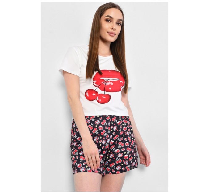 Жіноча піжама білого кольору з принтом 177799L