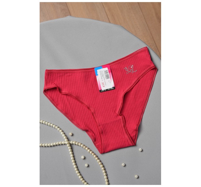 Труси жіночі у рубчик малинового кольору 177946L