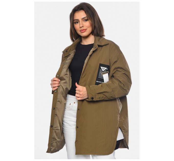 Ветровка женская полубатальная коричневого цвета 178381L