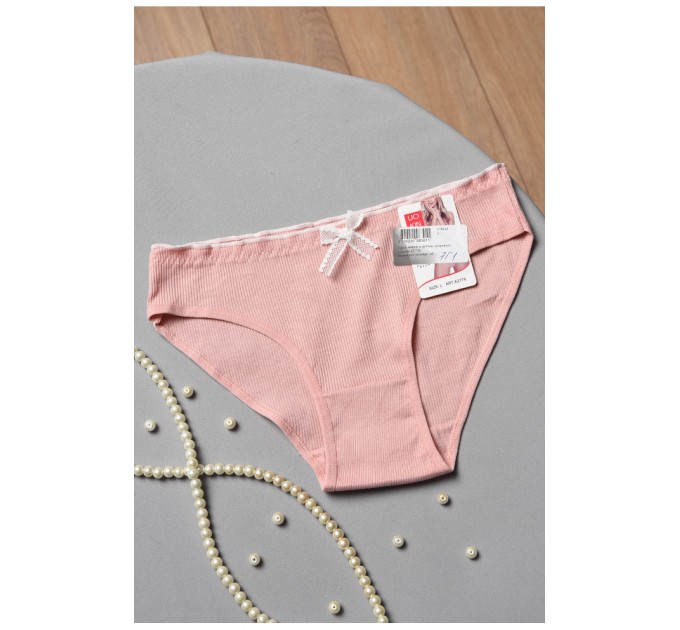 Труси жіночі в рубчик пудрового кольору 178643L