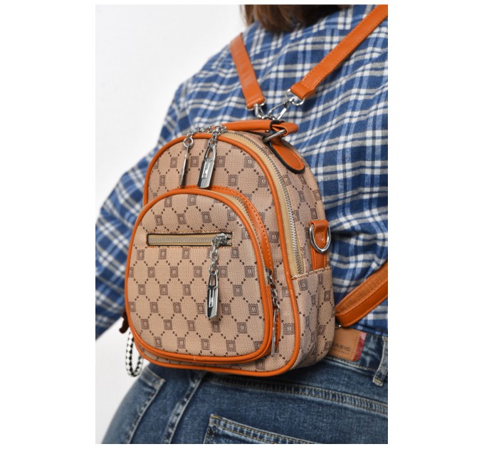 Женский рюкзак из экокожи коричневого цвета 179280L