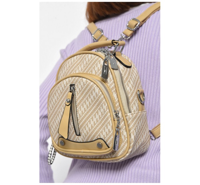 Жіночий рюкзак з екошкіри бежевого кольору 179282L