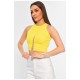 Топ-майка в рубчик женский желтого цвета 179598L
