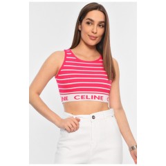 Топ-майка у рубчик женская малинового цвета 179850L