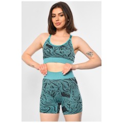 Спортивний костюм жіночий літній бірюзового кольору 180771L