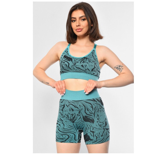 Спортивний костюм жіночий літній бірюзового кольору 180771L