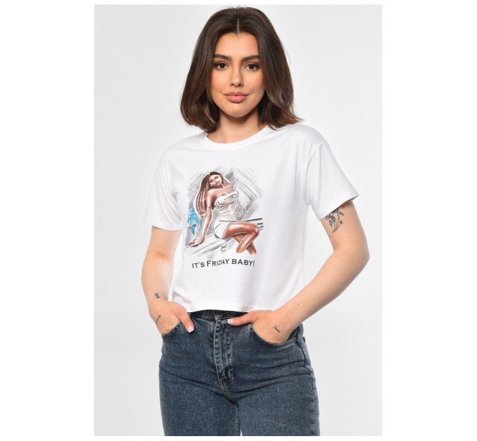 Женская футболка белого цвета 180841L