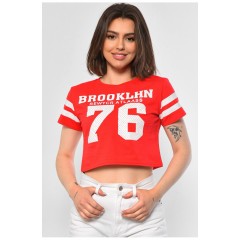 Футболка жіноча червоного кольору 180861L