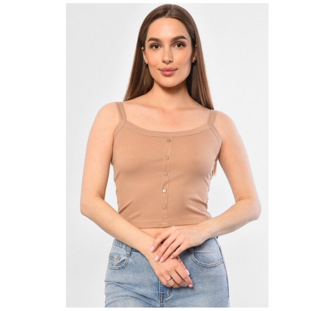 Женская майка светло-коричневого цвета 181103L