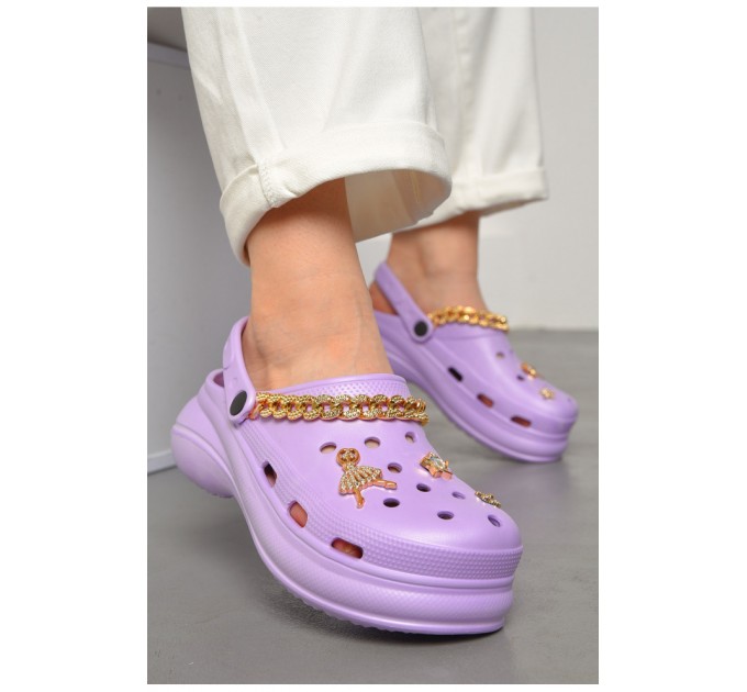 Крокси жіночі бузкового кольору 181187L