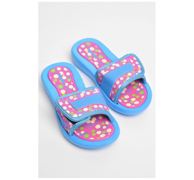 Шльопанці дитячі для дівчинки блакитного кольору 181292L