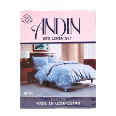 Комплект постільної білизни блакитного кольору півторка 182102L