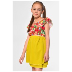 Костюм детский для девочки оливкового цвета 182696L