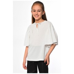 Детская блузка для девочки белого цвета 182878L