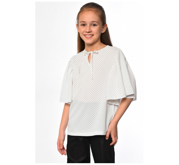 Детская блузка для девочки белого цвета 182878L