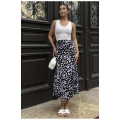 Спідниця шовкова чорно-білого кольору 184155L