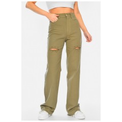 Джинсы женские цвета хаки 184422L