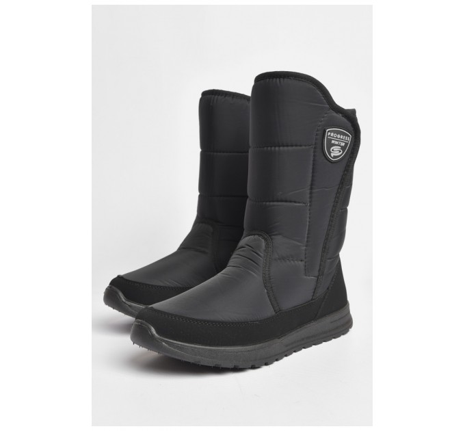 Мужские дутики на овчине черного цвета 184501L