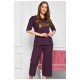 Костюм домашний женский хлопковый бордового цвета 186348L