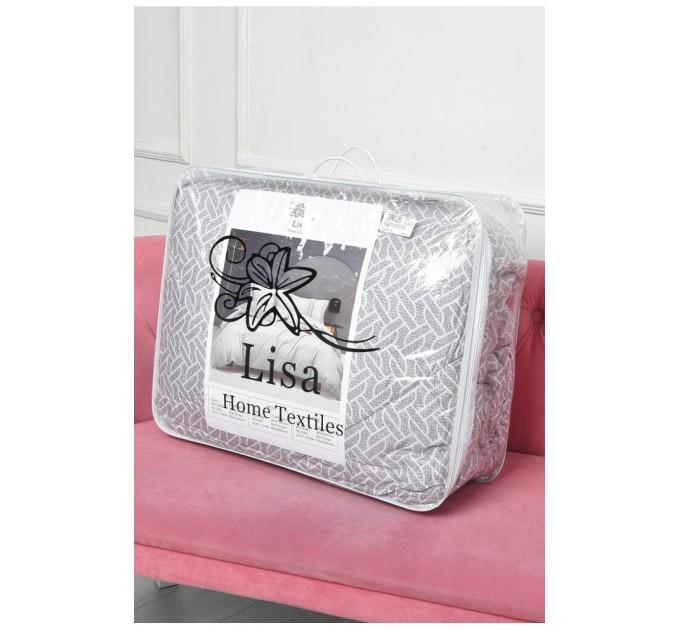 Комплект постільної білизни з ковдрою світло-сірого кольору двоспальний 186469L