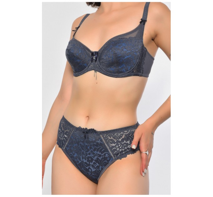 Комплект жіночий сірого кольору чашка С 186540L