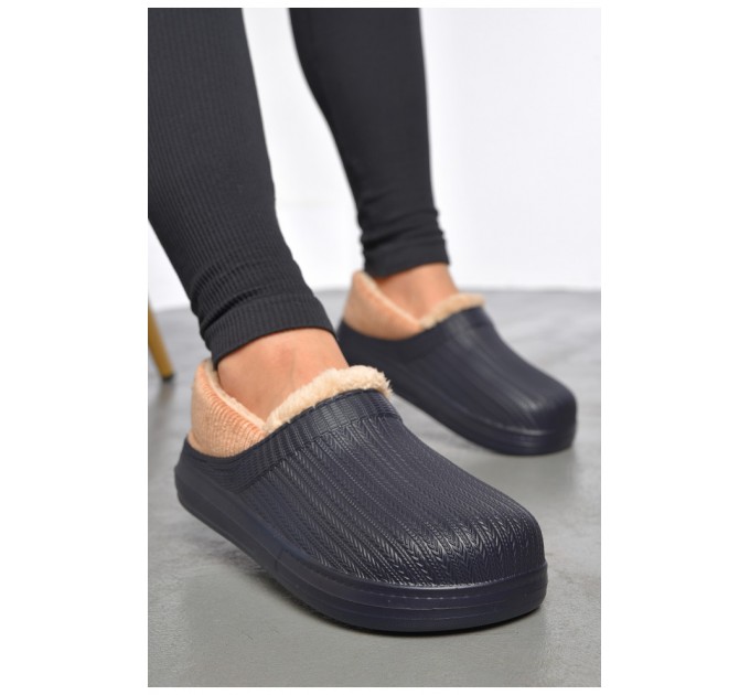 Калоші жіночі утеплені темно-синього кольору 187159L