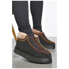 Бурки жіночі на хутрі темно-сірого кольору 187302L