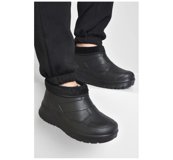 Калоші чоловічі на хутрі чорного кольору 187366L