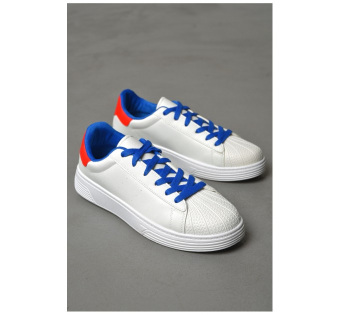 Кросівки чоловічі білого кольору на шнурівці 187401L