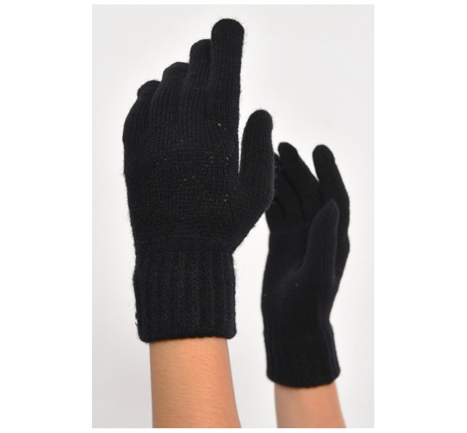 Перчатки женские трикотажные черного цвета 187403L