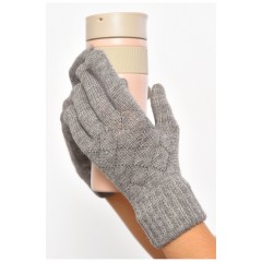 Перчатки трикотажные женские серого цвета 187404L