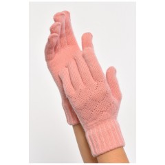 Перчатки трикотажные женские розового цвета 187409L