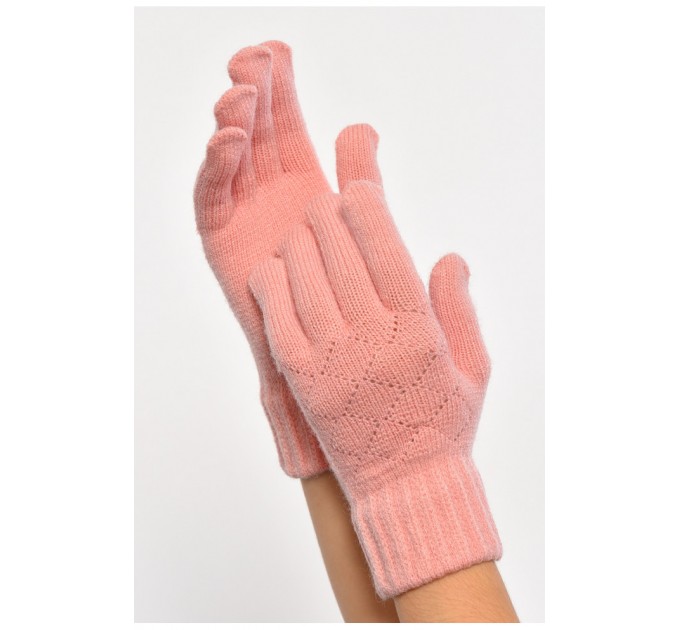 Перчатки трикотажные женские розового цвета 187409L