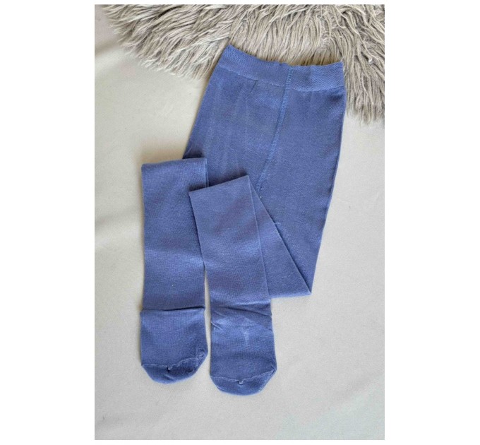 Колготи дитячі однотонні блакитного кольору 187583L