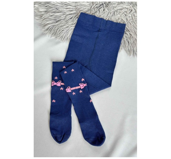Колготи дитячі для дівчинки темно-синього кольору 187601L
