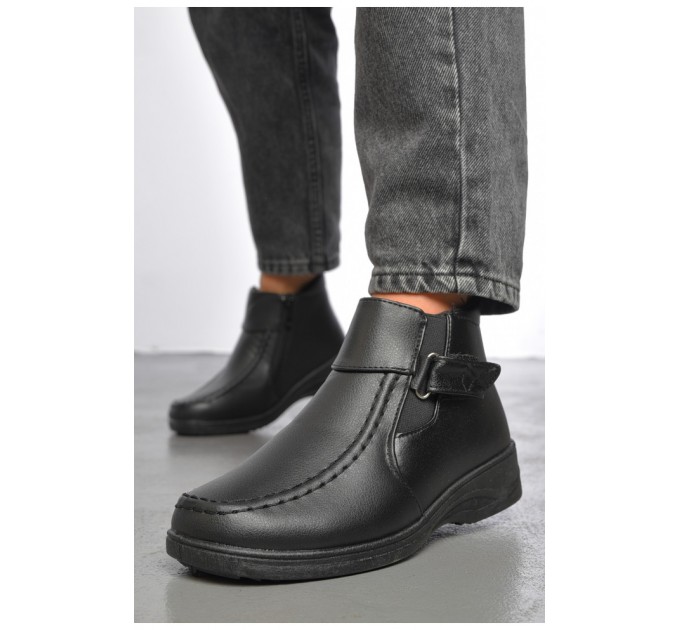 Ботинки женские демисезонные черного цвета на молнии 187650L