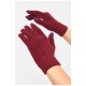 Перчатки женские сенсорные бордового цвета 187989L