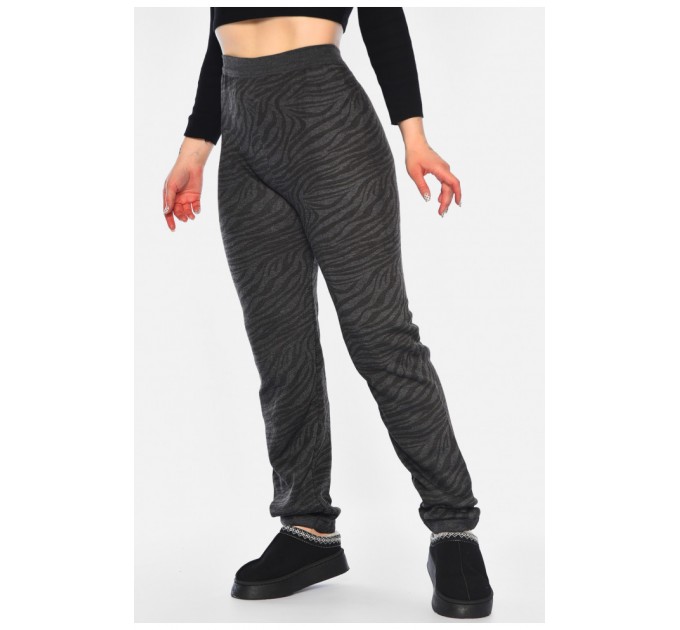 Лосини жіночі батальні на флісі темно-сірого кольору 188141L