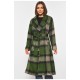 Пальто жіноче зеленого кольору в клітинку 188229L Пальто жіноче зеленого кольору в клітинку 188229L