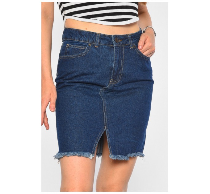 Спідниця жіноча джинсова темно-синього кольору 188377L