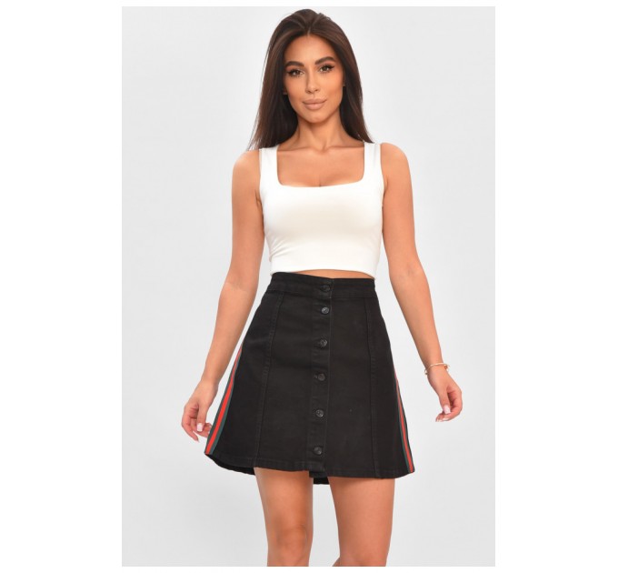 Спідниця жіноча джинсова чорного кольору 188416L