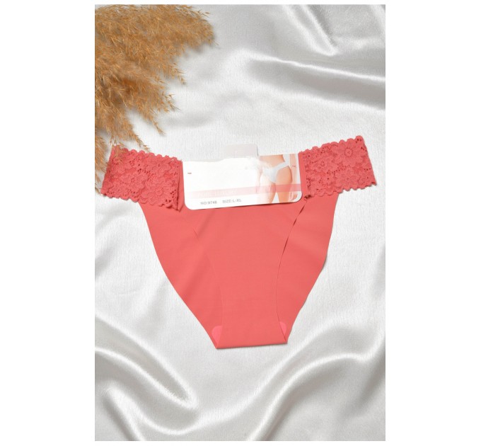 Трусы женские розового цвета с кружевом 188647L