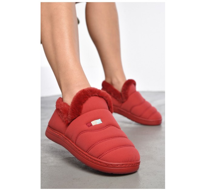 Капці домашні чуні жіночі червоного кольору 188958L