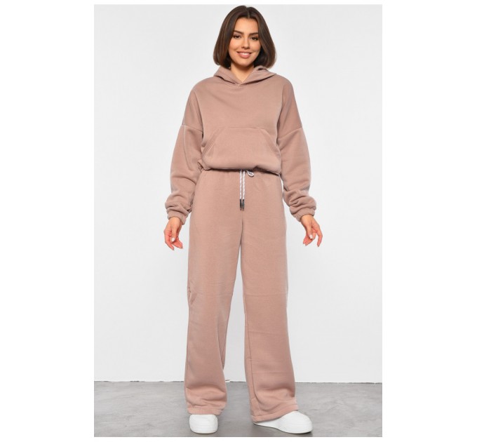 Спортивний костюм жіночий на флісі кольору мокко 188976L