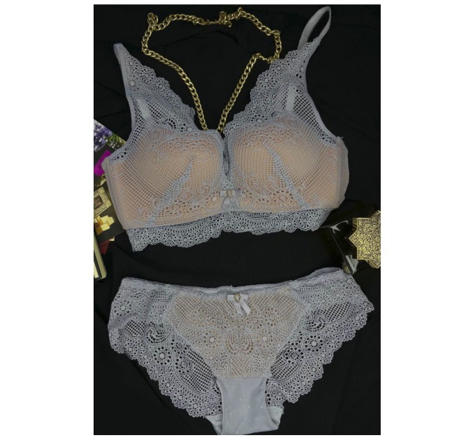 Комплект жіночий сірого кольору чашка В 189025L