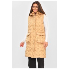 Жилетка жіноча подовжена бежевого кольору 189055L