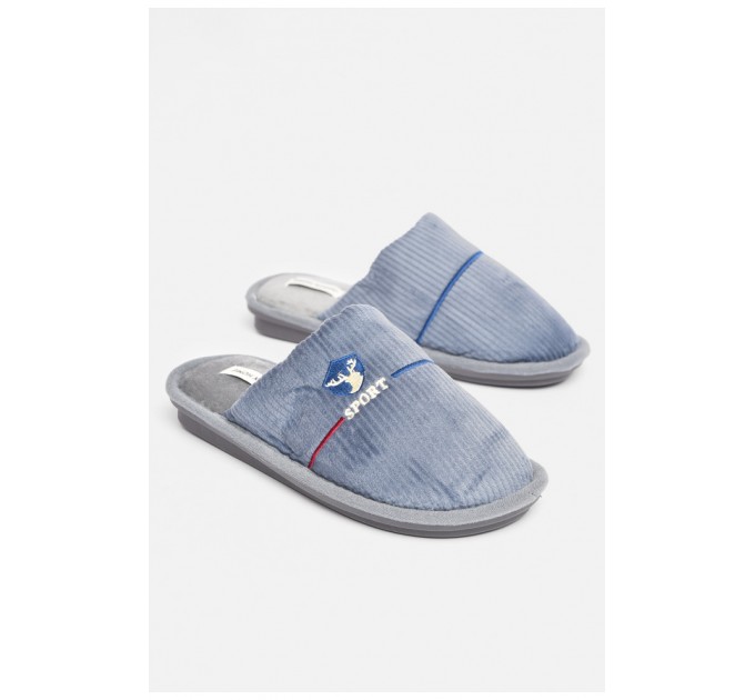 Тапочки комнатные мужские темно-серого цвета 189124L